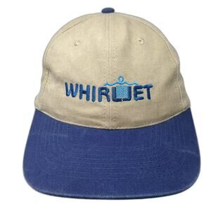 KC Caps Baseball Cap Beige Blue OS Whirljet Logo Embroidered Slideback Strap Hat